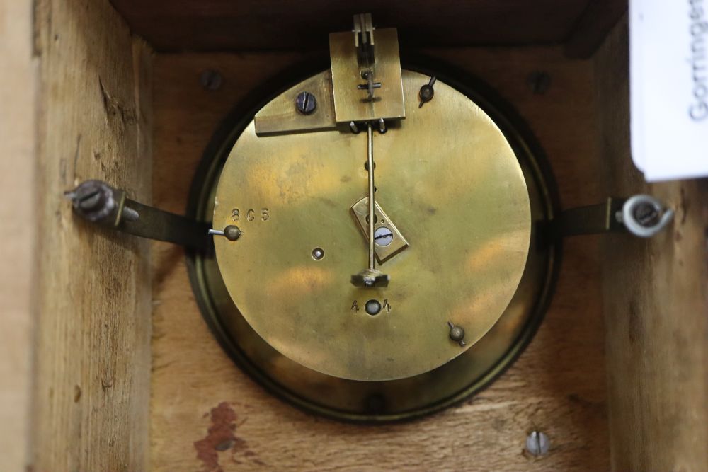 Two mahogany Edwardian mantel clocks, one by Wells & McCulloch, height 37cm